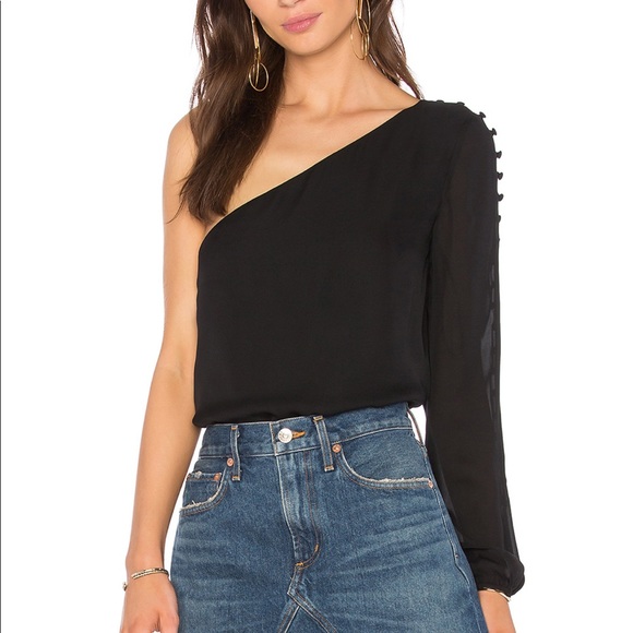 black off one shoulder top